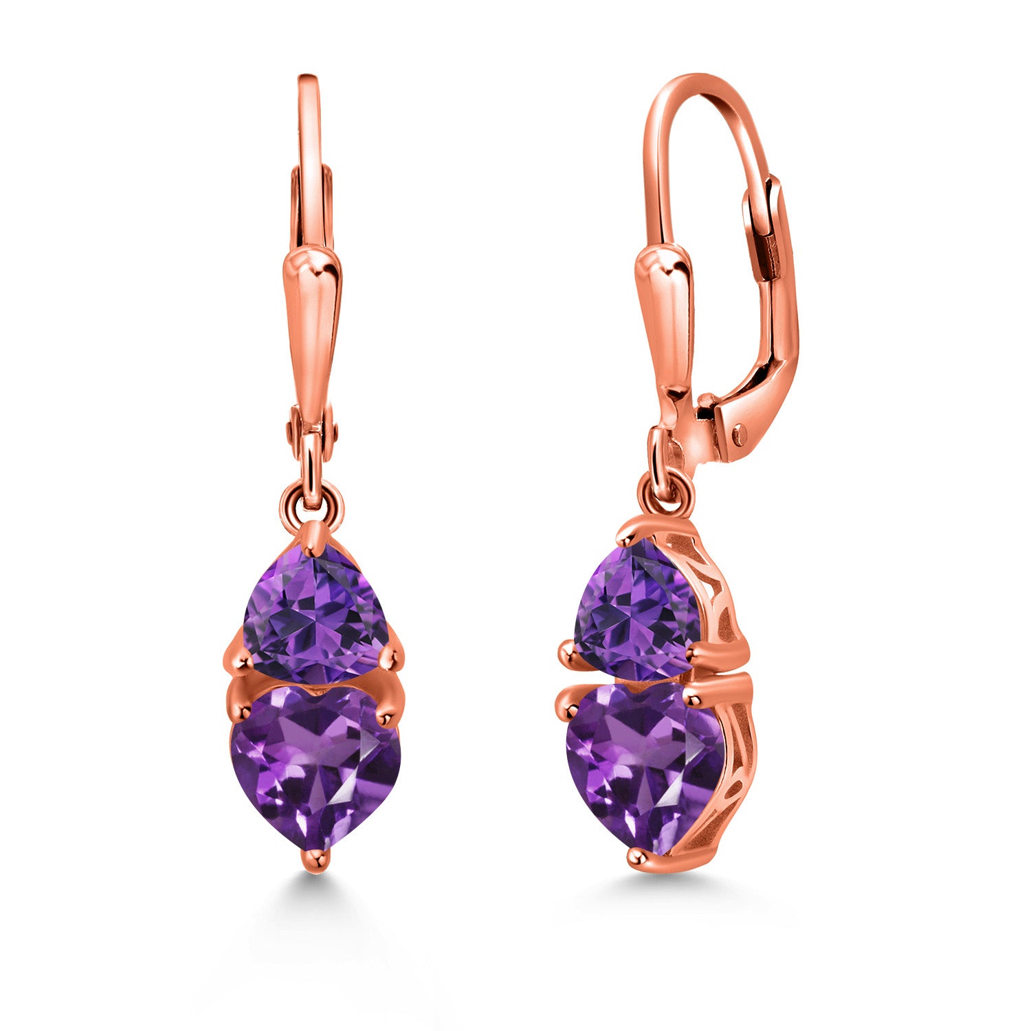 Amethyst - February_18K Rose Gold Plated Silver_Earrings in 18K Rose Gold Plated Silver