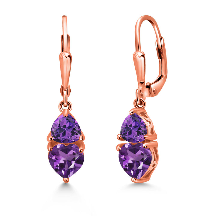 Amethyst - February_18K Rose Gold Plated Silver_Earrings in 18K Rose Gold Plated Silver