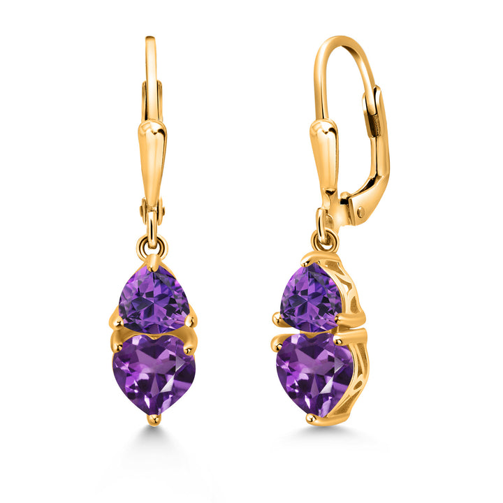 Amethyst - February_18K Yellow Gold Plated Silver_Earrings in 18K Yellow Gold Plated Silver