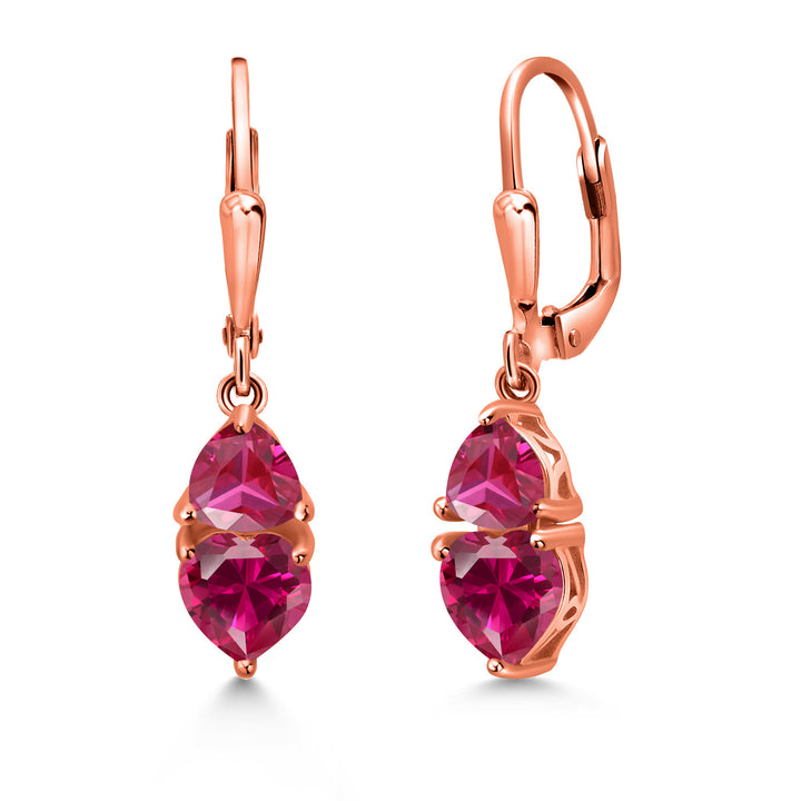 Created Ruby - July_18K Rose Gold Plated Silver_Earrings in 18K Rose Gold Plated Silver