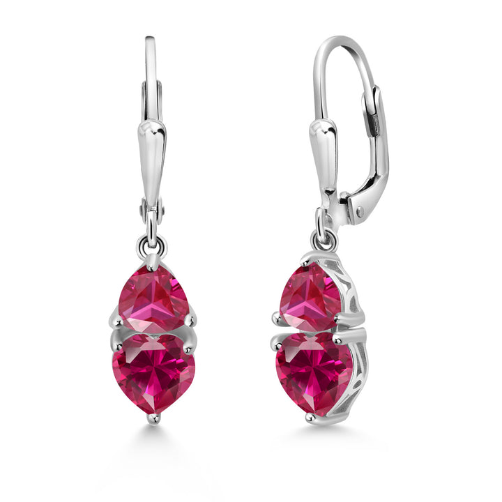 Created Ruby - July_925 Sterling Silver_Earrings in 925 Sterling Silver