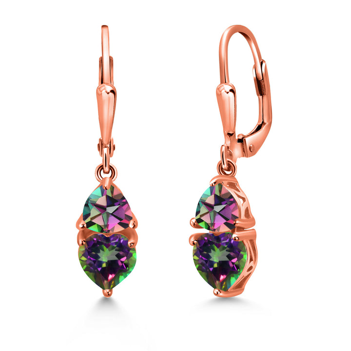 Green Mystic Topaz_18K Rose Gold Plated Silver_Earrings in 18K Rose Gold Plated Silver