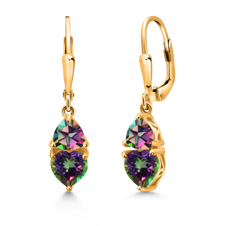 Green Mystic Topaz_18K Yellow Gold Plated Silver_Earrings in 18K Yellow Gold Plated Silver
