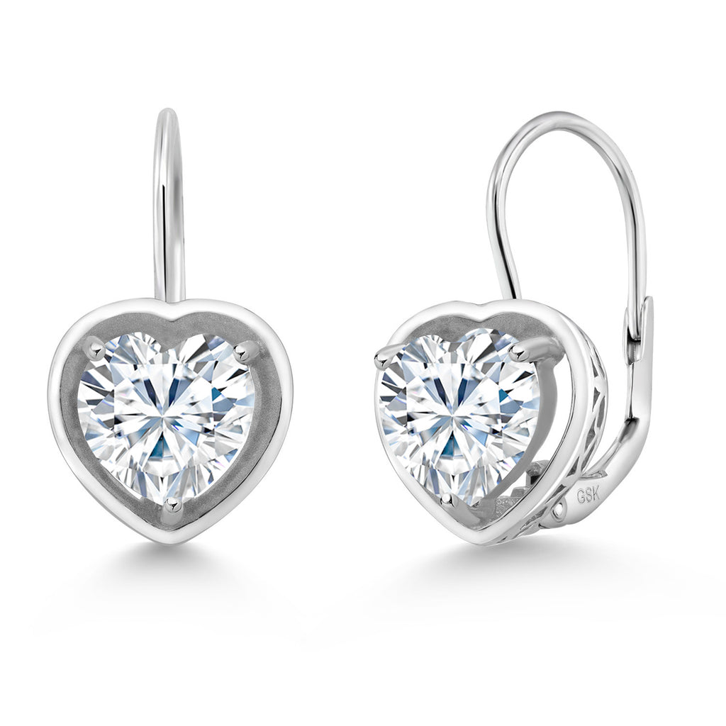 White Moissanite - April_Earrings in 925 Sterling Silver