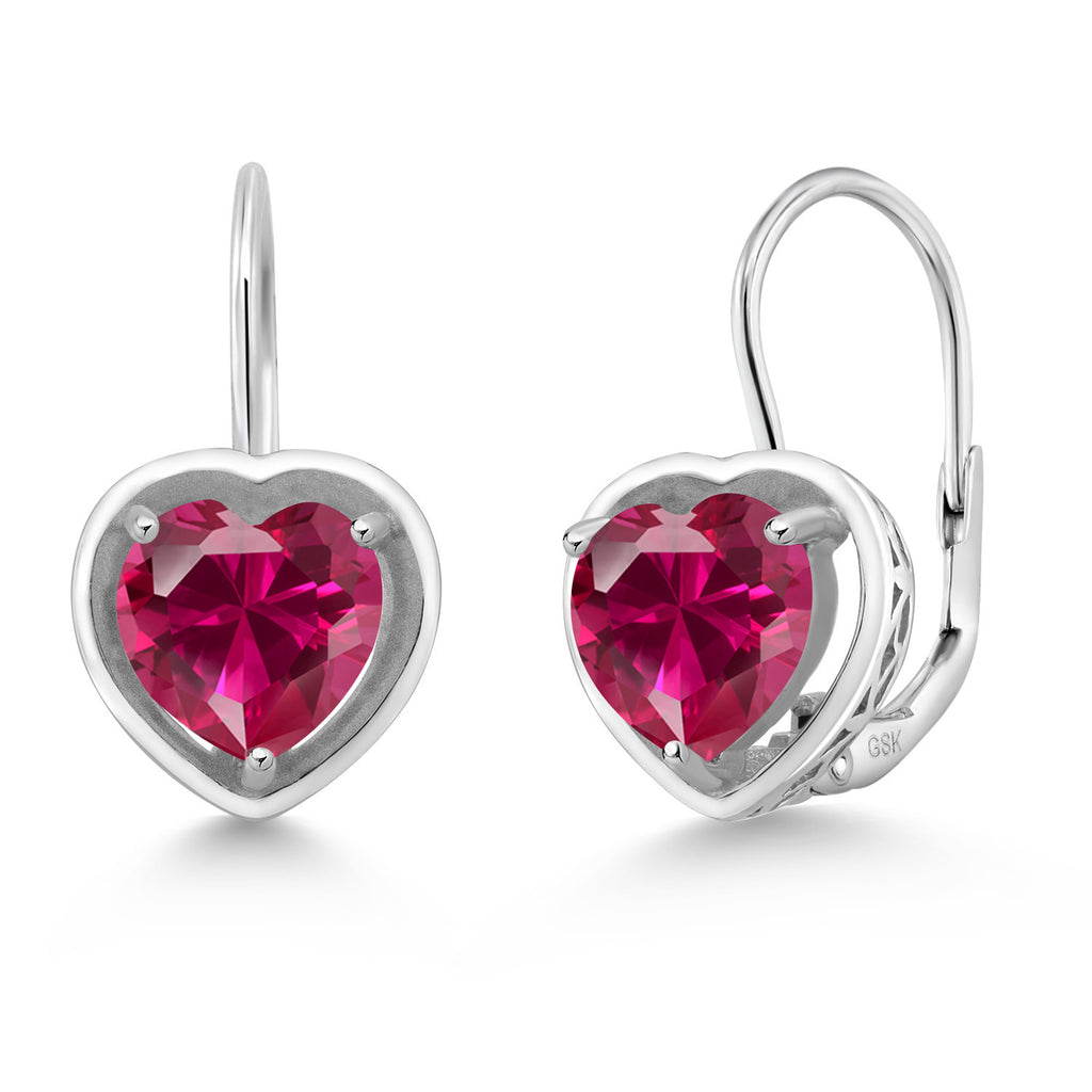 Created Ruby - July_Earrings in 925 Sterling Silver