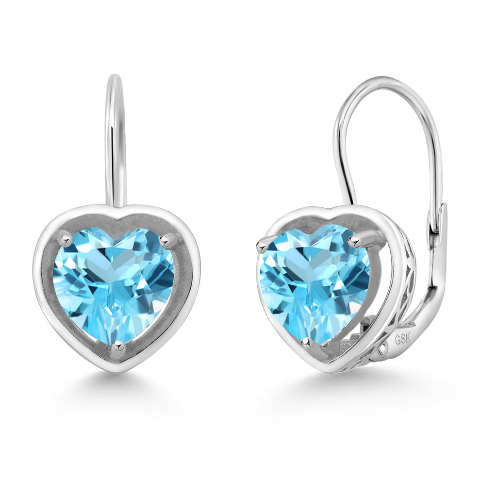 Swiss Blue Topaz - November_Earrings in 925 Sterling Silver