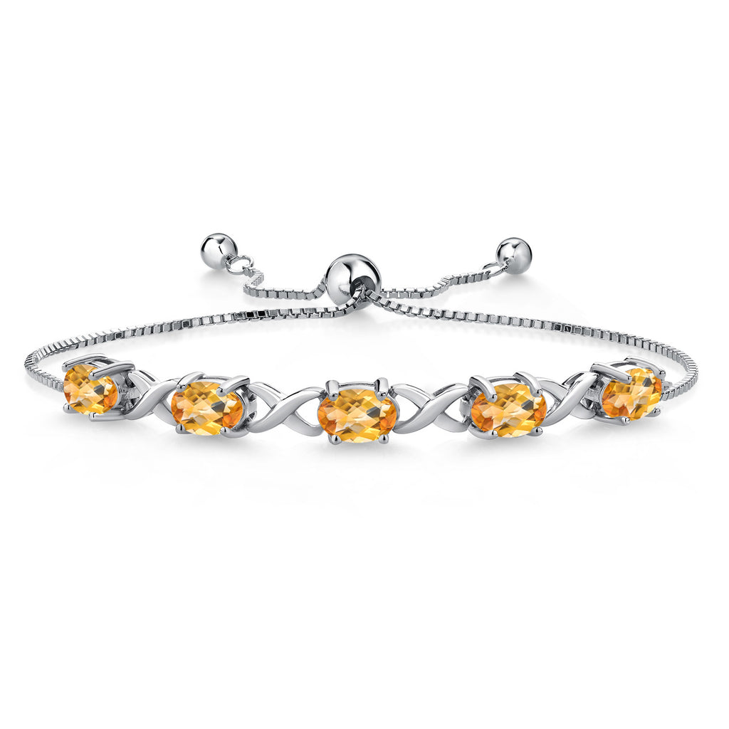 Citrine-Checkerboard - November_Bracelet in 925 Sterling Silver