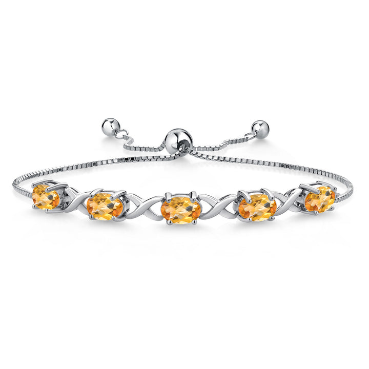 Citrine-Checkerboard - November_Bracelet in 925 Sterling Silver