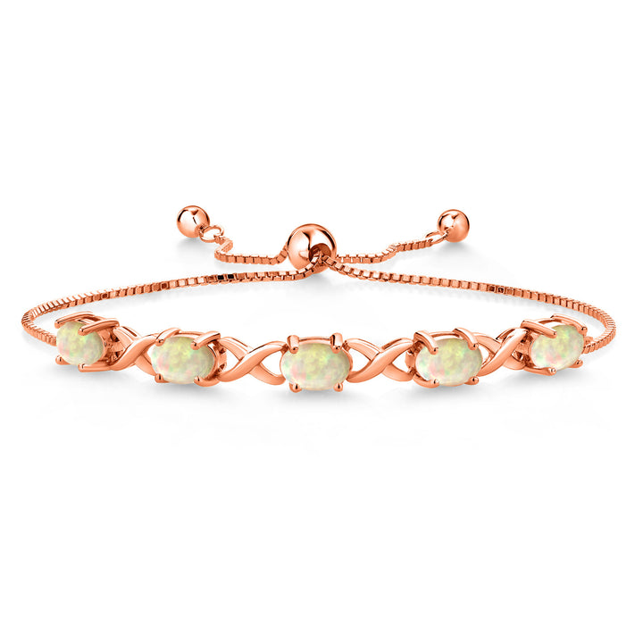 Ethiopian Opal - October_Bracelet in 925 Rose Gold Plated Silver