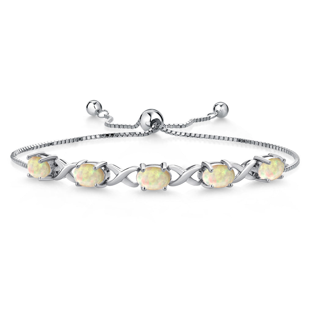 Ethiopian Opal-Cabochon - October_Bracelet in 925 Sterling Silver