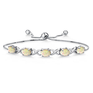 Ethiopian Opal-Cabochon - October_Bracelet in 925 Sterling Silver