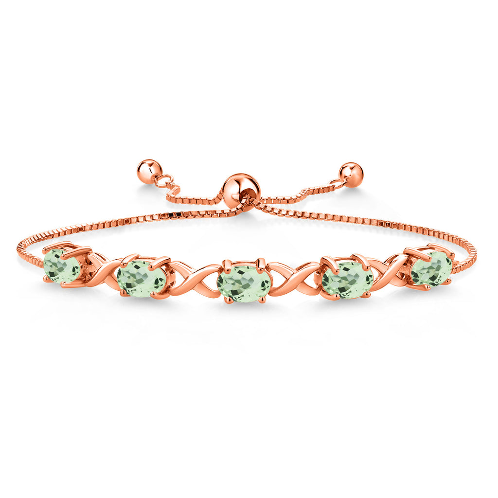 Prasiolite_Bracelet in 925 Rose Gold Plated Silver