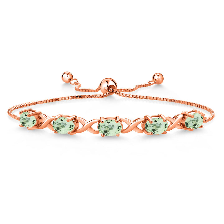 Prasiolite_Bracelet in 925 Rose Gold Plated Silver
