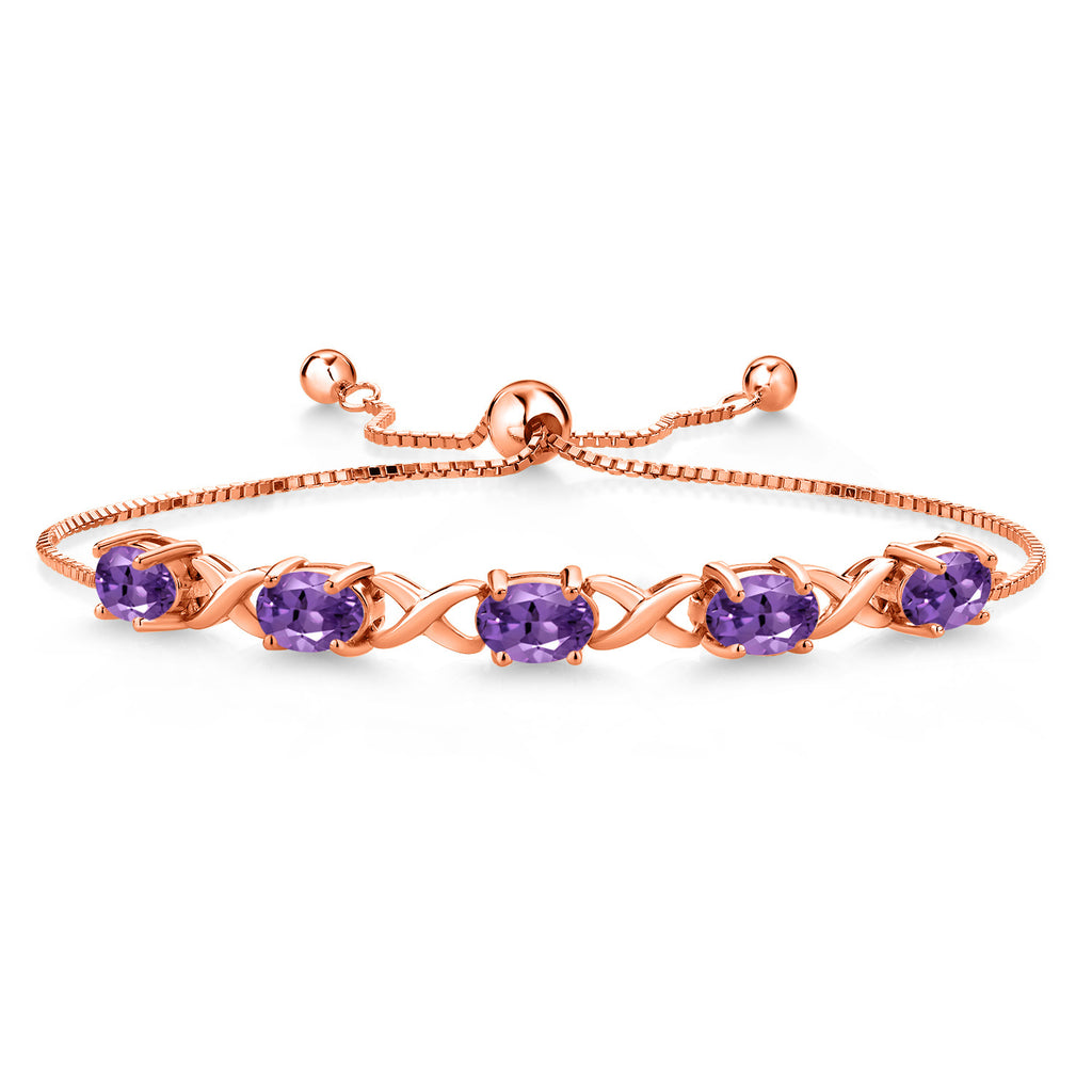 Amethyst - February_Bracelet in 925 Rose Gold Plated Silver