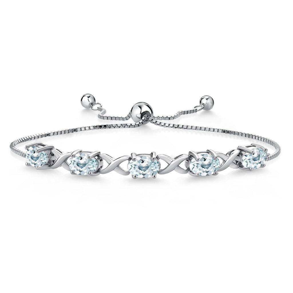 Aquamarine - March_Bracelet in 925 Sterling Silver