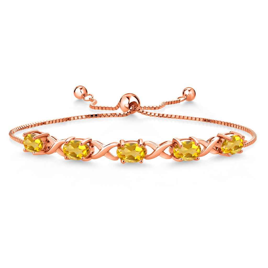 Citrine - November_Bracelet in 925 Rose Gold Plated Silver