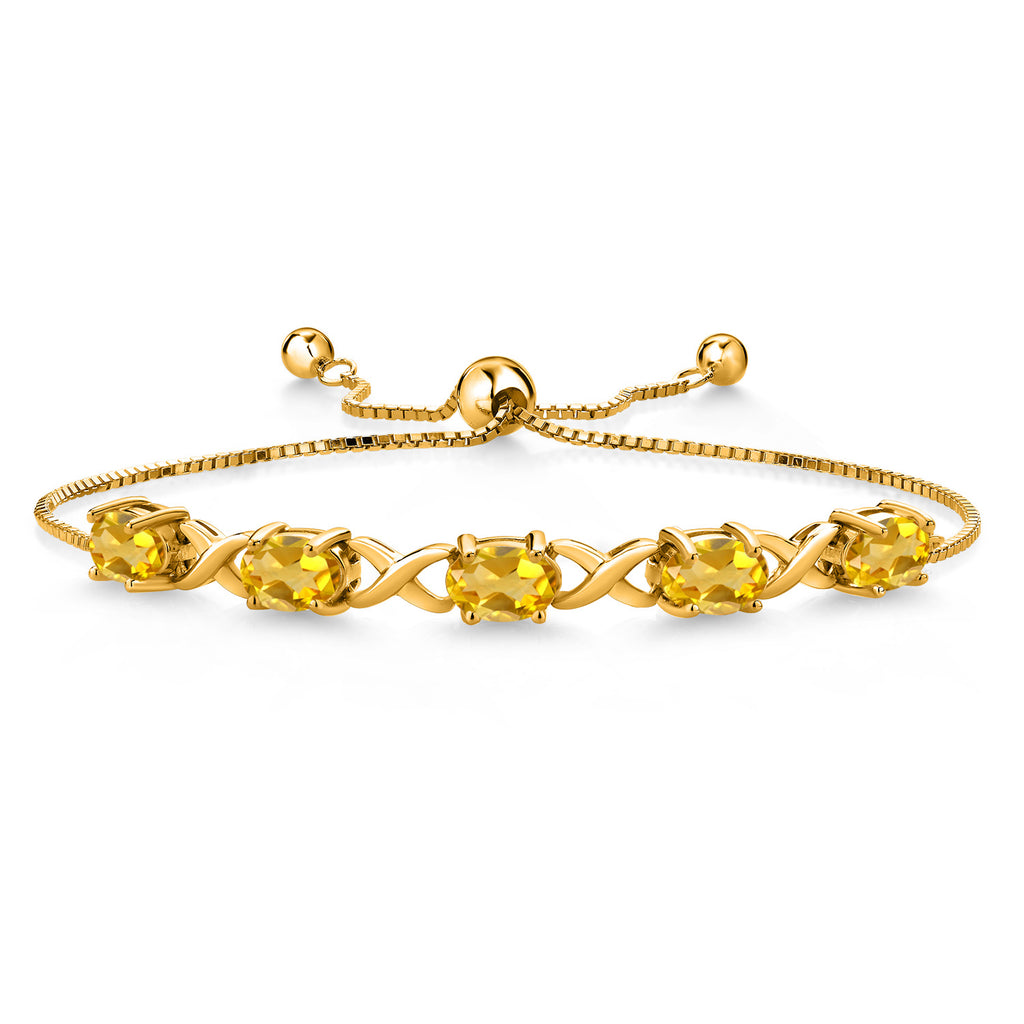 Citrine - November_Bracelet in 925 Yellow Gold Plated Silver