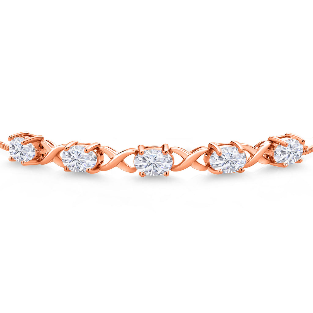 Moissanite_Bracelet in 925 Rose Gold Plated Silver