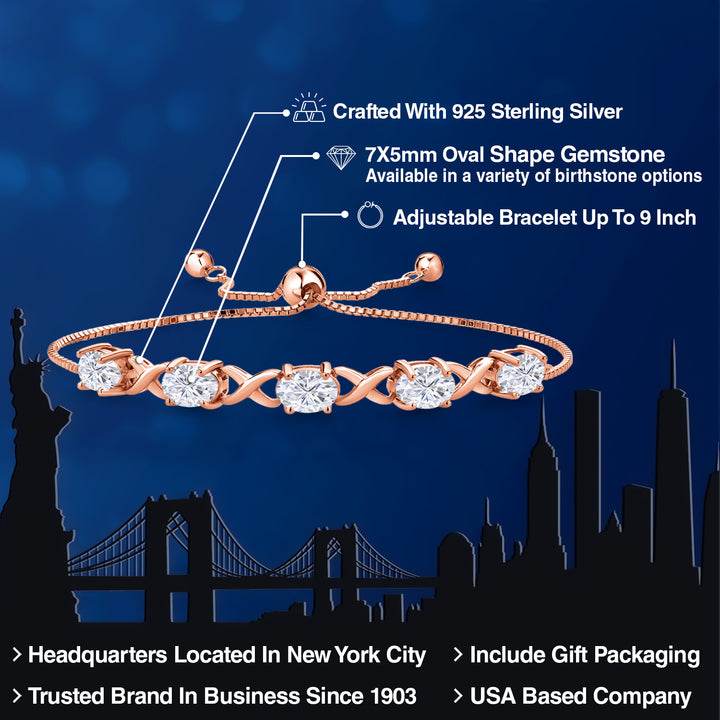 Moissanite_Bracelet in 925 Rose Gold Plated Silver