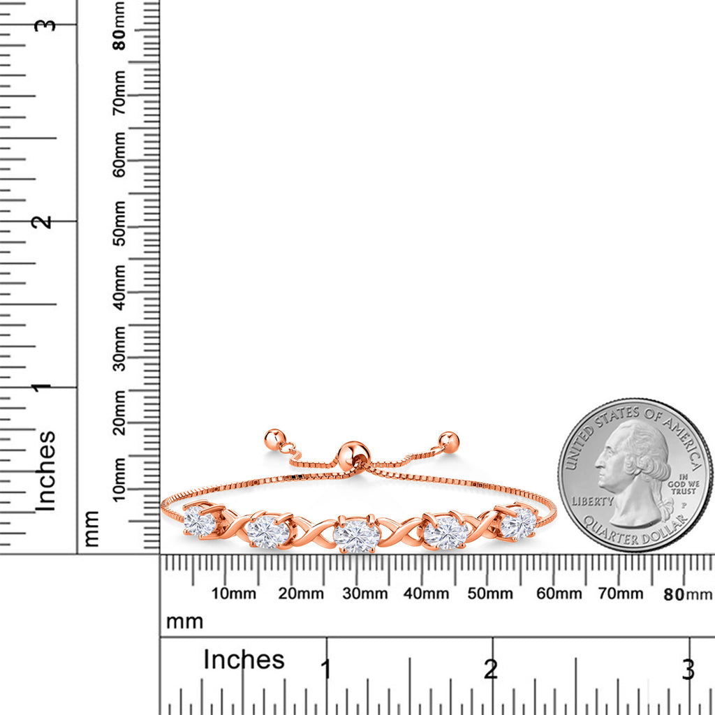 Moissanite_Bracelet in 925 Rose Gold Plated Silver