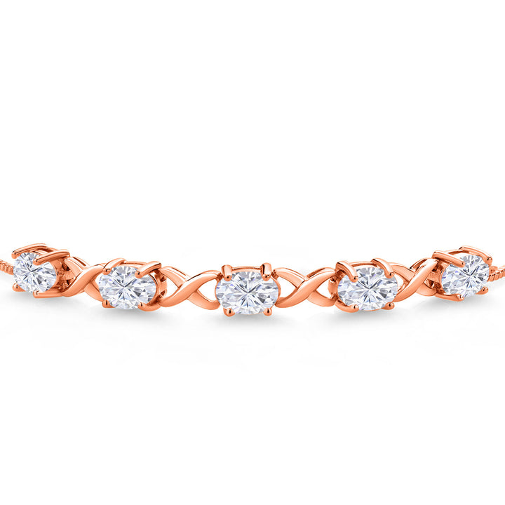 Moissanite_Bracelet in 925 Rose Gold Plated Silver