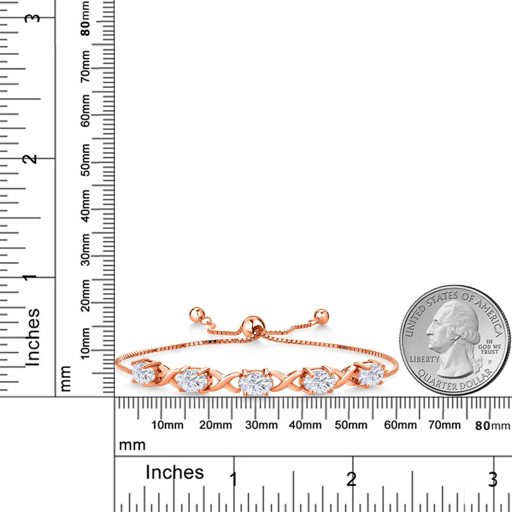 Moissanite_Bracelet in 925 Rose Gold Plated Silver