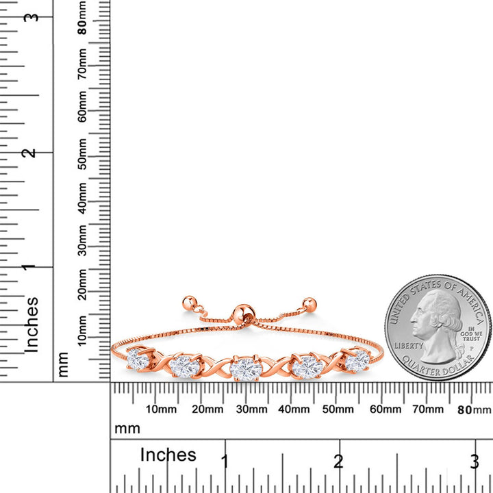 Moissanite_Bracelet in 925 Rose Gold Plated Silver