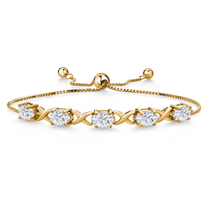 Moissanite_Bracelet in 925 Yellow Gold Plated Silver