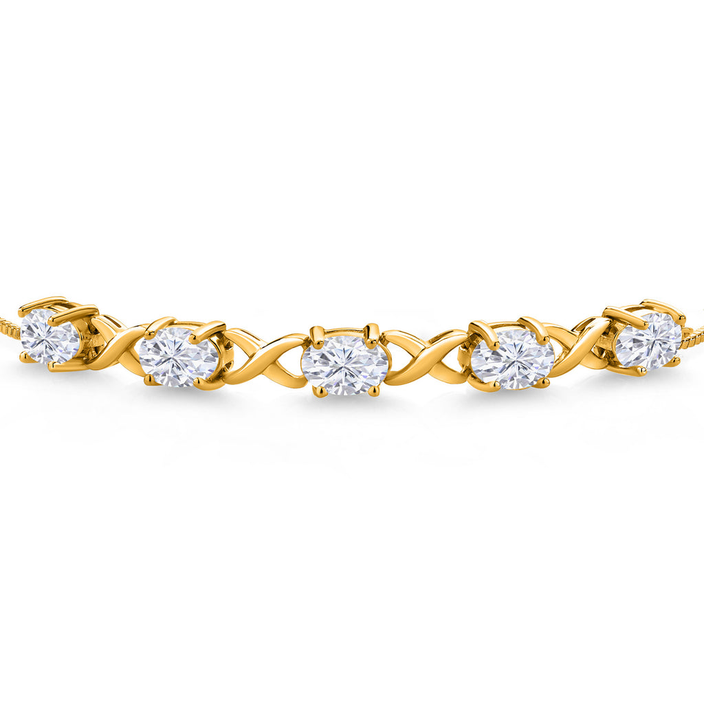 Moissanite_Bracelet in 925 Yellow Gold Plated Silver