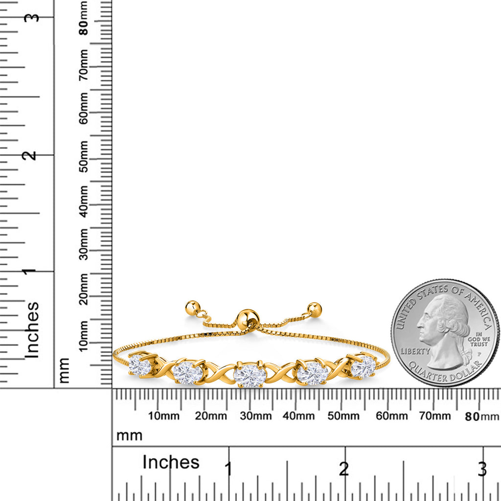 Moissanite_Bracelet in 925 Yellow Gold Plated Silver