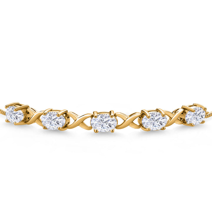 Moissanite_Bracelet in 925 Yellow Gold Plated Silver