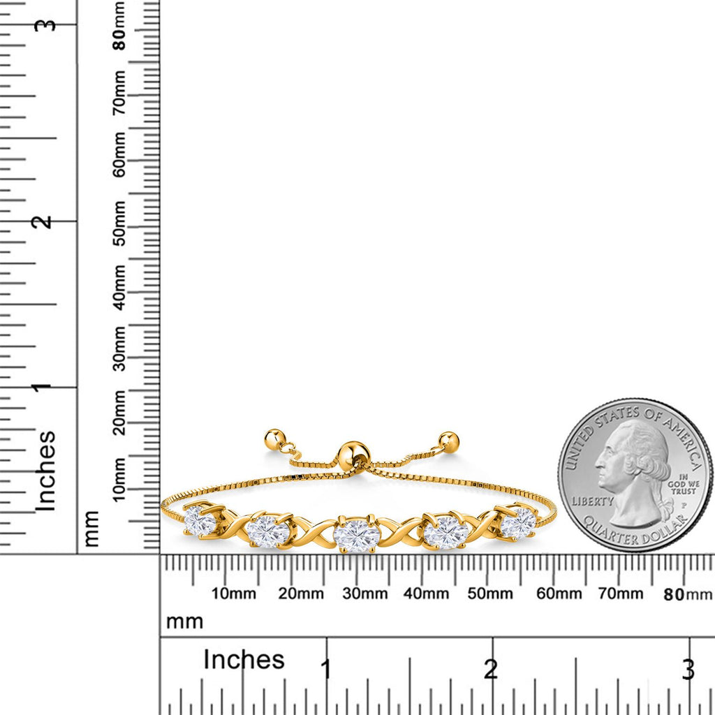Moissanite_Bracelet in 925 Yellow Gold Plated Silver