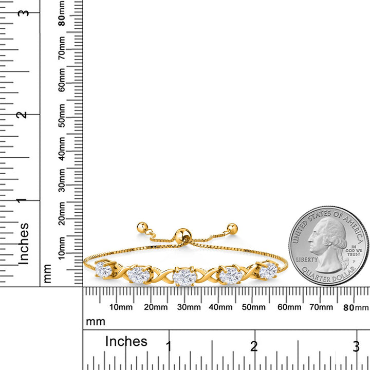 Moissanite_Bracelet in 925 Yellow Gold Plated Silver