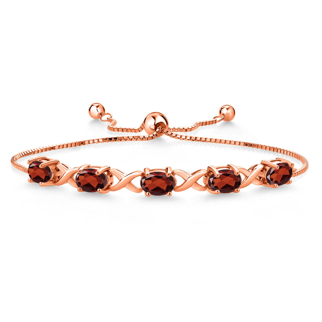 Garnet - January_Bracelet in 925 Rose Gold Plated Silver