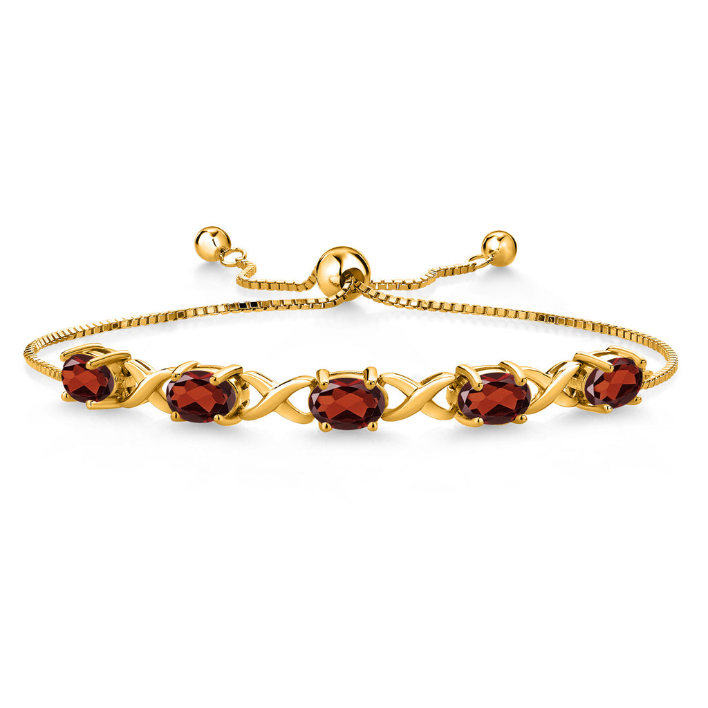 Garnet - January_Bracelet in 925 Yellow Gold Plated Silver