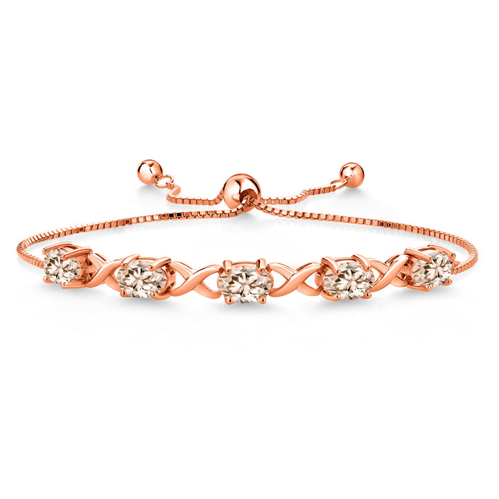 Morganite - October_Bracelet in 925 Rose Gold Plated Silver