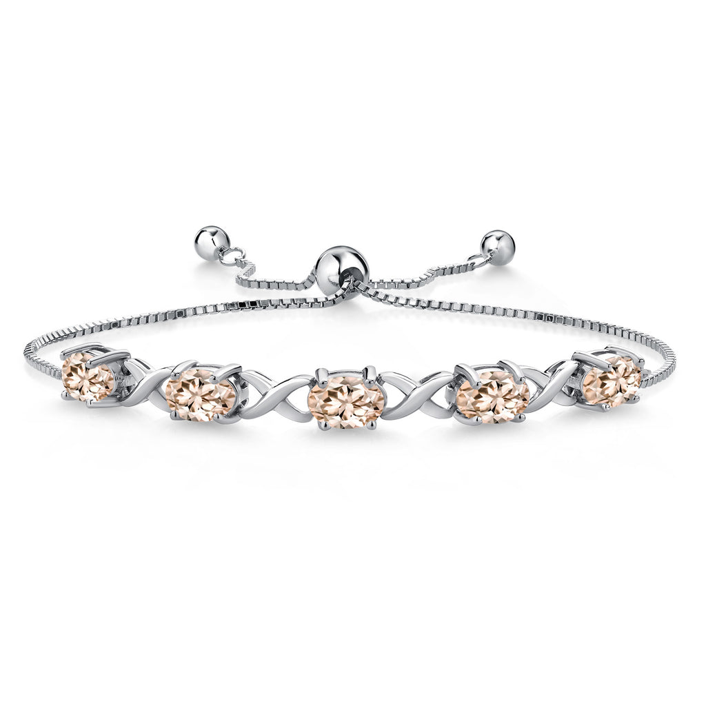 Morganite - October_Bracelet in 925 Sterling Silver