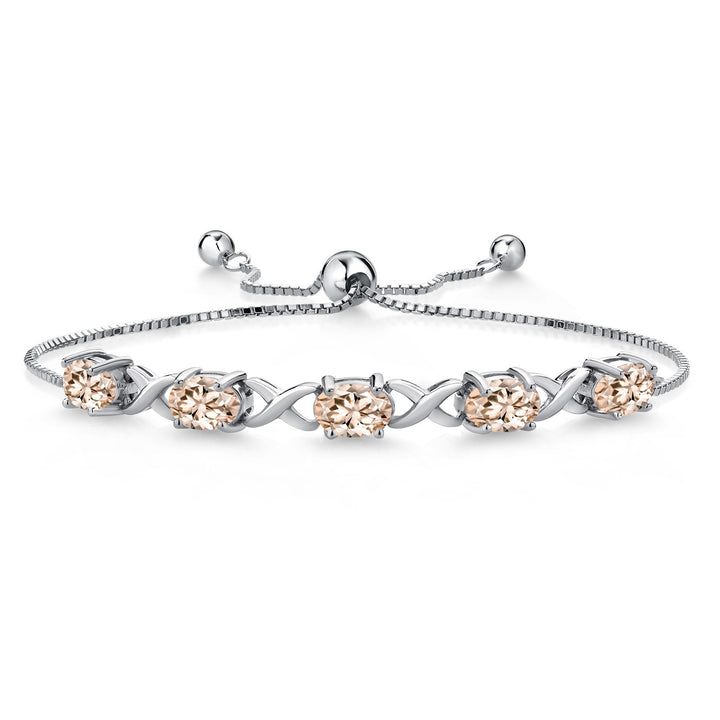 Morganite - October_Bracelet in 925 Sterling Silver