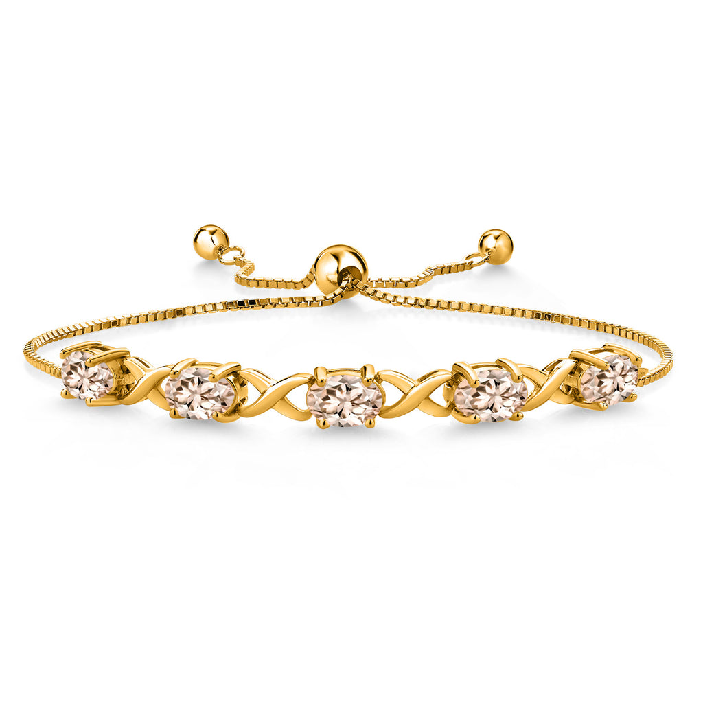 Morganite - October_Bracelet in 925 Yellow Gold Plated Silver