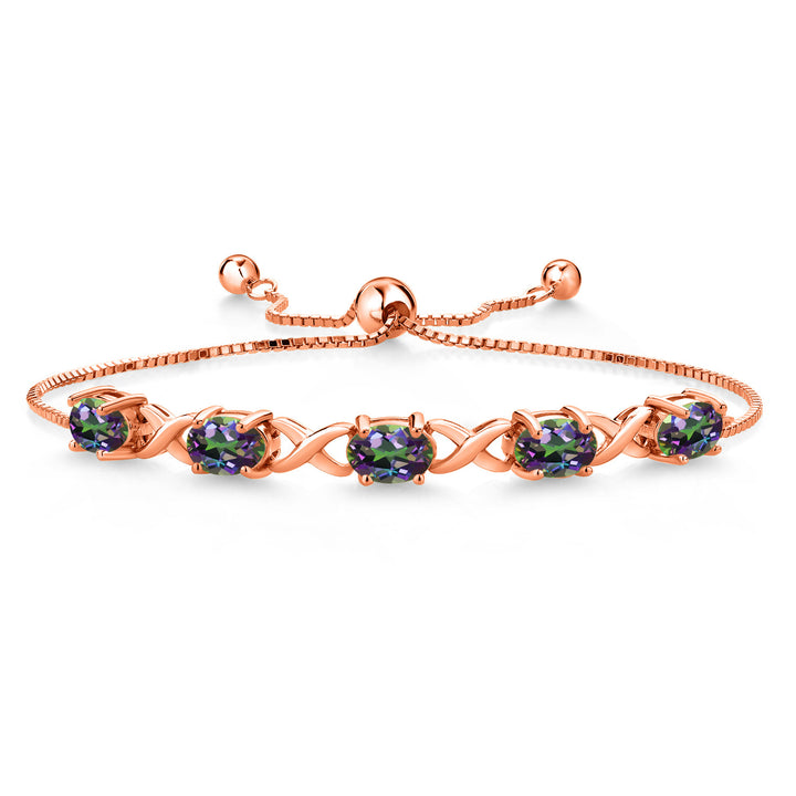 Green Mystic Topaz_Bracelet in 925 Rose Gold Plated Silver