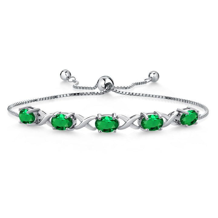 Nano Emerald - May_Bracelet in 925 Sterling Silver
