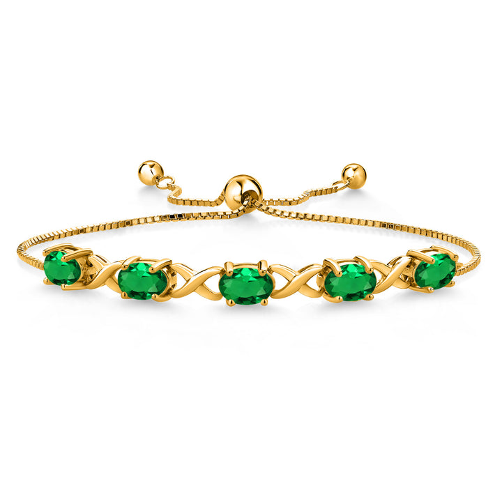 Nano Emerald - May_Bracelet in 925 Yellow Gold Plated Silver