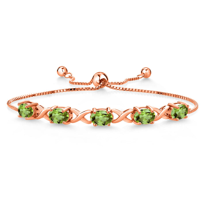 Peridot - August_Bracelet in 925 Rose Gold Plated Silver
