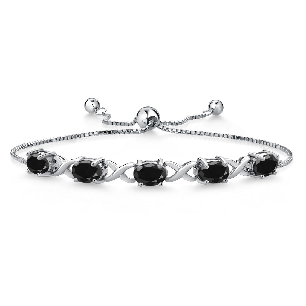 Black Sapphire - September_Bracelet in 925 Sterling Silver