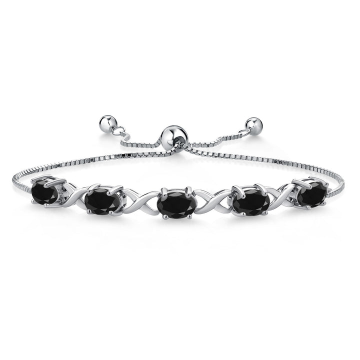 Black Sapphire - September_Bracelet in 925 Sterling Silver