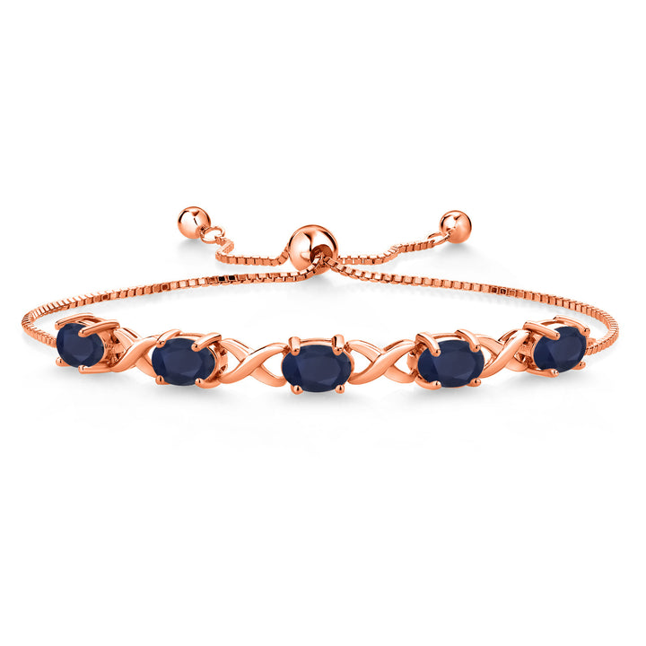 Blue Sapphire - September_Bracelet in 925 Rose Gold Plated Silver