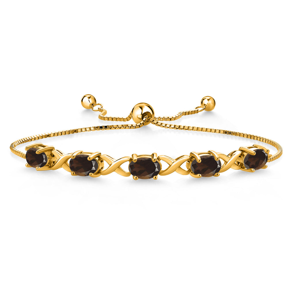 Smoky Quartz_Bracelet in 925 Yellow Gold Plated Silver