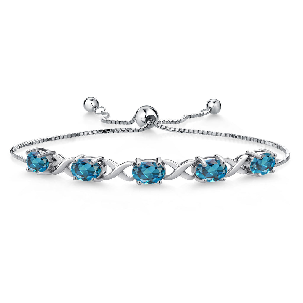 London Blue Topaz - November_Bracelet in 925 Sterling Silver