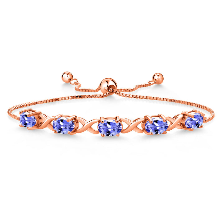 Tanzanite - December_Bracelet in 925 Rose Gold Plated Silver