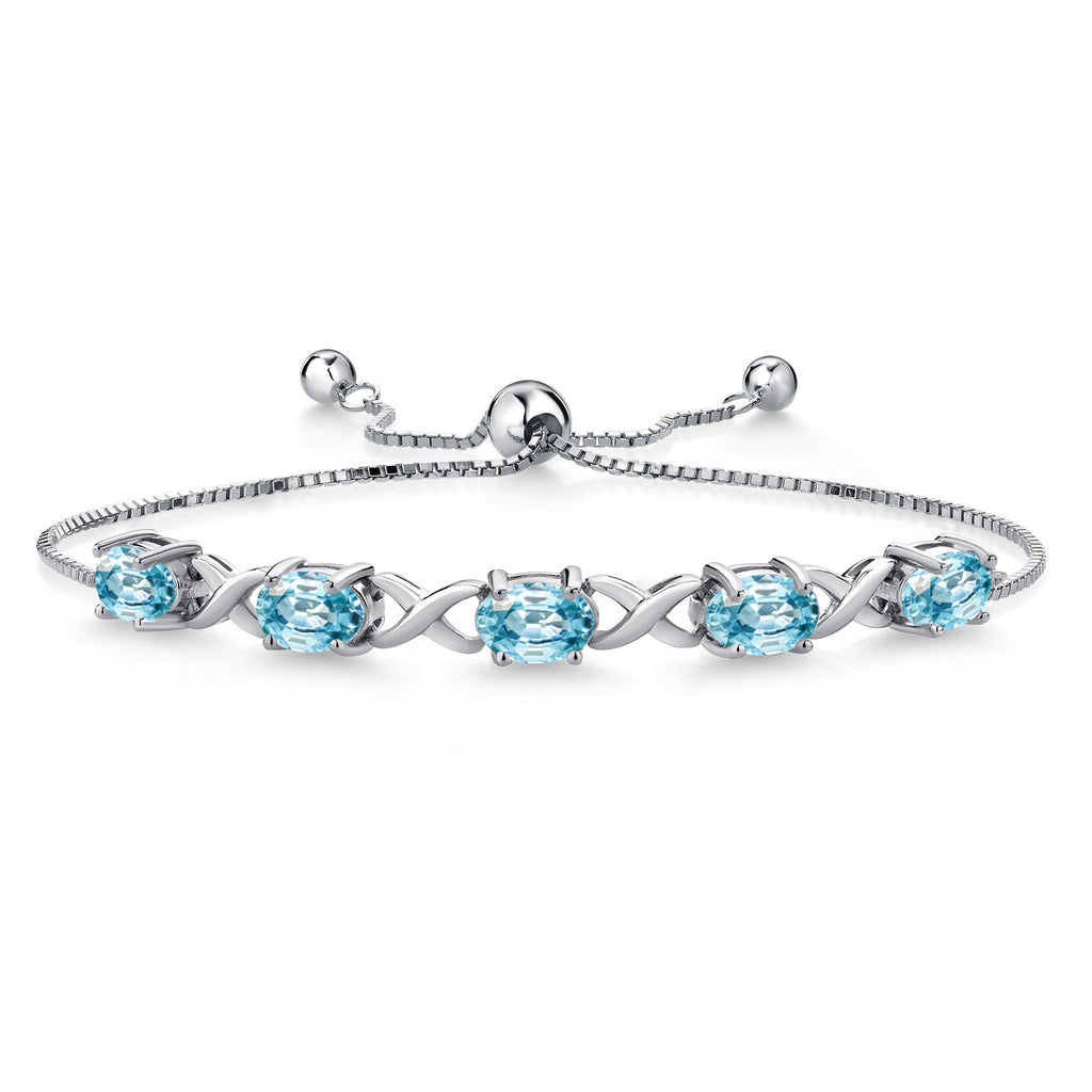 Blue Zircon_Bracelet in 925 Sterling Silver